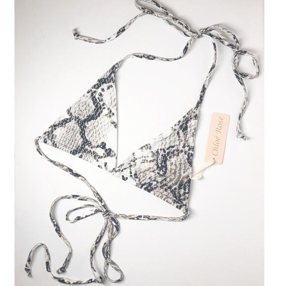 Chloe Rose x Revolve Gray Python Snakeskin Bikini Top XS - Picture 4 of 8